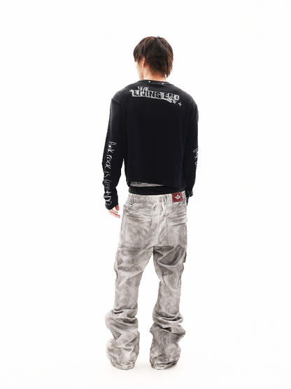 Rock Slogan Skull Sweatshirt【s0000018324】