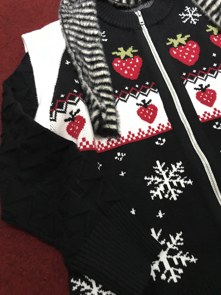 Strawberry Fair Isle Jacquard Sweater【s0000018669】