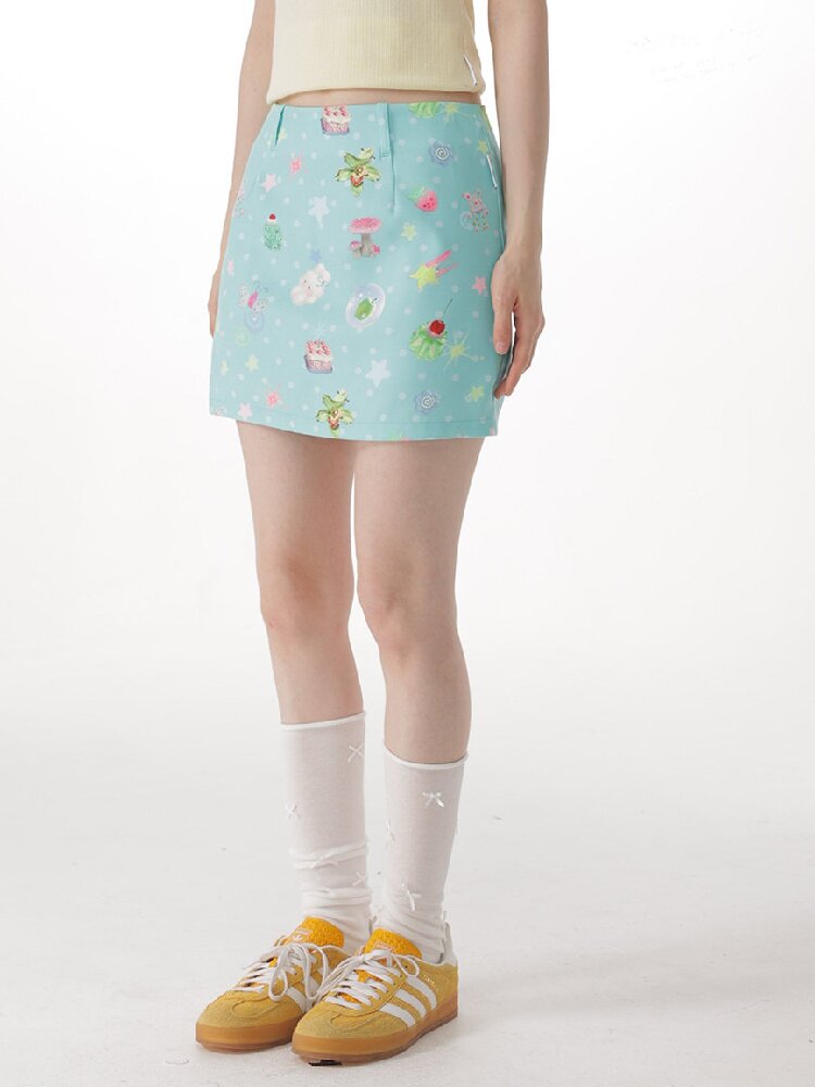 Summer Childlike Print Short Skirt【s0000017157】