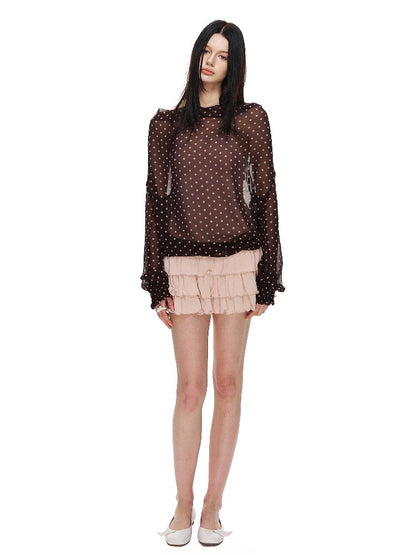 Polka Dot Bat Sleeve Cake Skirt【s0000015868】