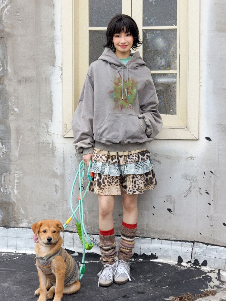 Printed splicing bustier cake skirt【s0000012271】