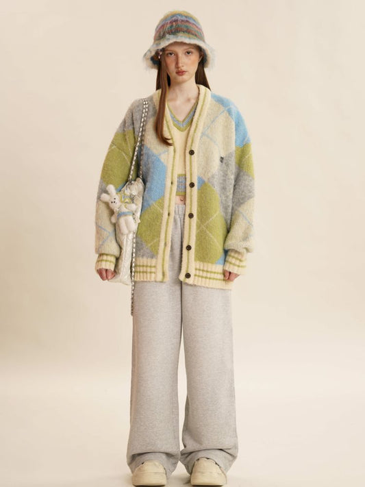 V- 넥 느슨한 니트 가디건 스웨터 [S0000006000]