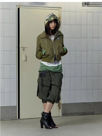 Fake Two-Piece Zipper Short Jacket【s0000014197】