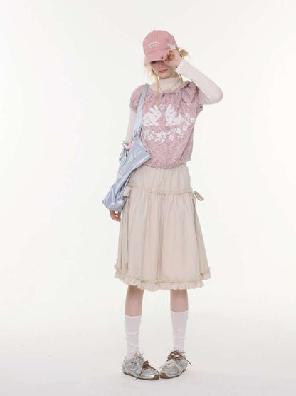 Retro Khaki A-Line Slimming Skirt【s0000015425】