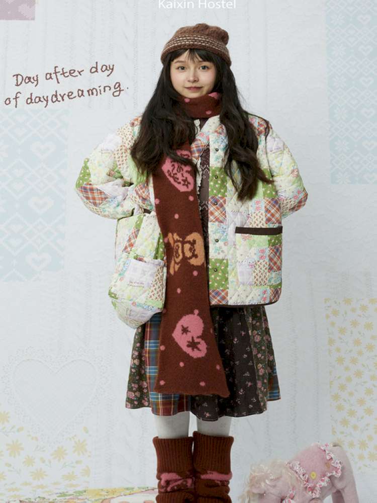 Puppy Floral Cashmere Floor Mat【s0000015042】