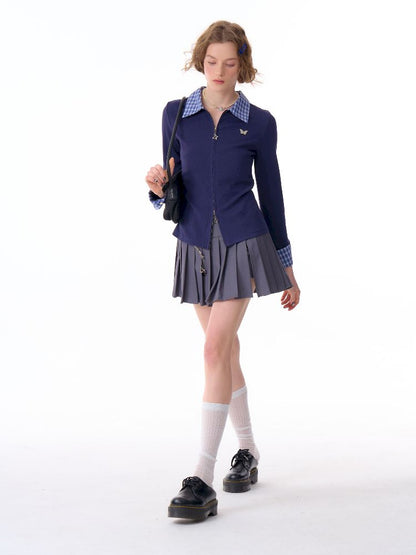 Long Sleeve Navy Blue Shirt【s0000012260】