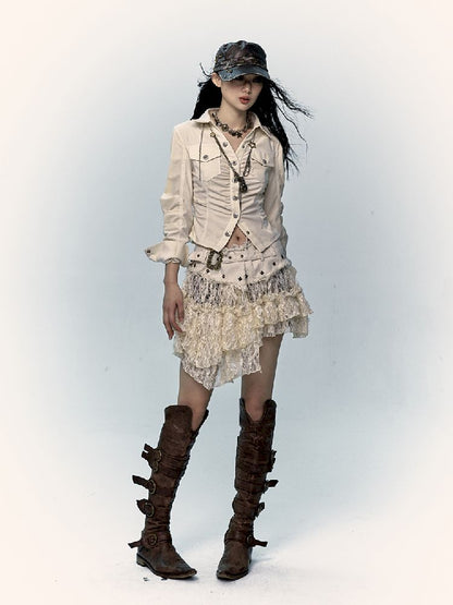 Lace Mesh Half Skirt【s0000011431】