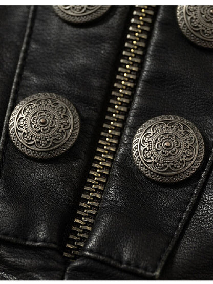 Vintage Court Lace Leather Shorts【s0000017862】