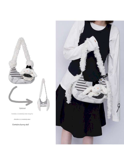 Rabbit Plush Versatile Commuter Crossbody Bag【s0000014618】