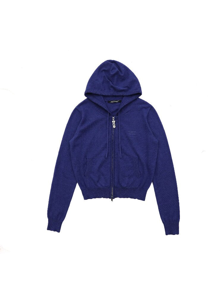 Hand Patched Solid Hooded Cardigan【s0000016118】