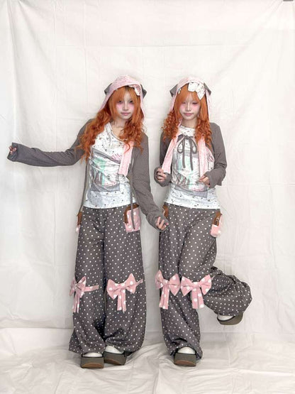 Rabbit Ear Hooded Polka Dot Top【s0000015203】
