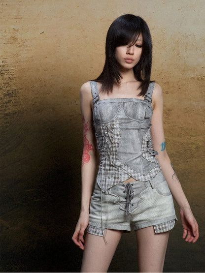 Patchwork Corset Camisole Top【s0000011812】