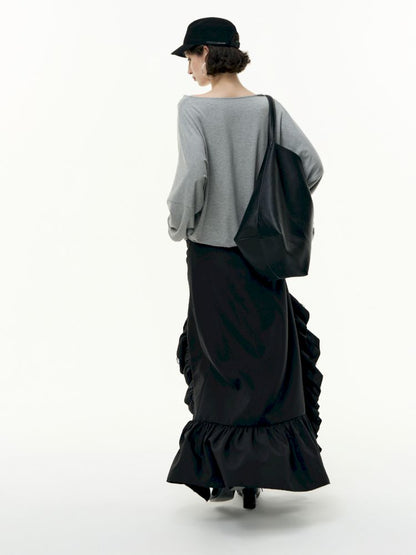 Irregular ruffled half-body skirt【s0000013746】