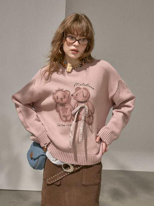 Oversized Long-Sleeve Knit Sweater【s0000014392】