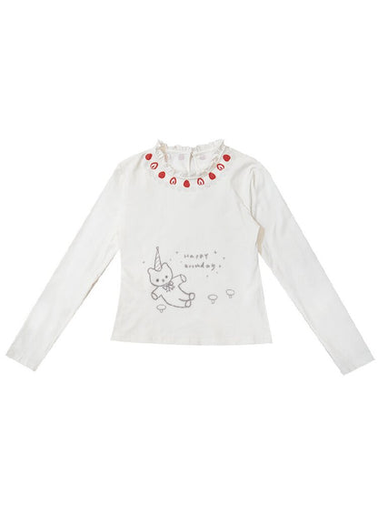 Lace Collar Long Sleeve Top【s0000018536】