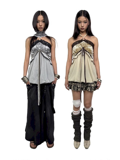 Vacation Halter Plunge Top【s0000012208】