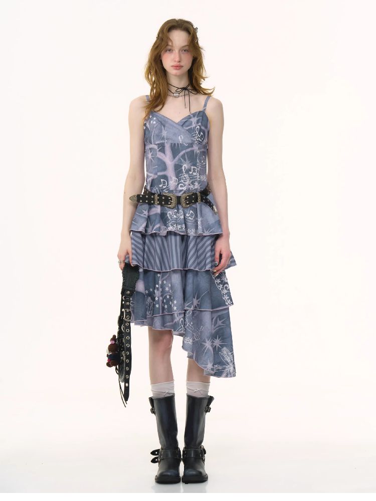 Pleated Cake Hem Halter Dress【s0000012259】