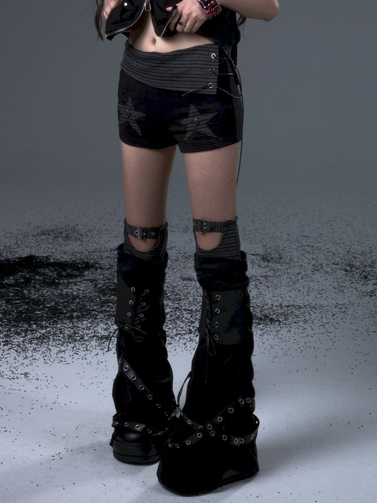 Knit Strappy Flared Legwarmers【s0000012443】