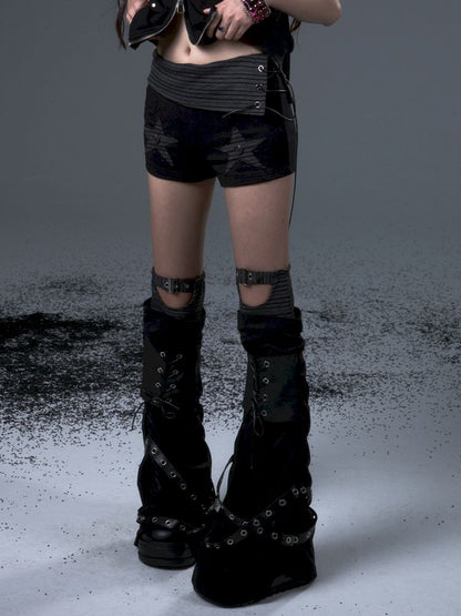 Knit Strappy Flared Legwarmers【s0000012443】