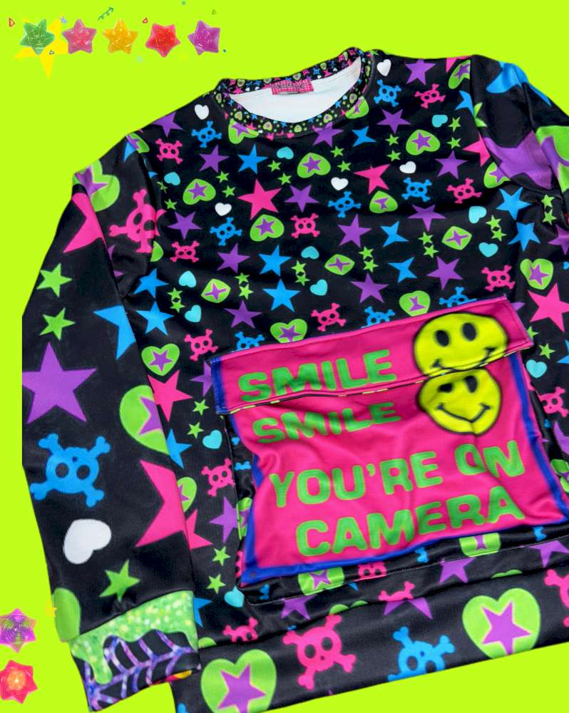 Y2K Dopamine Loose Fleece Long Sleeve Top【s0000014634】