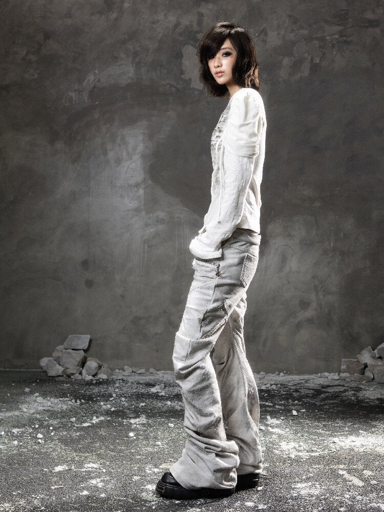 Double Waist Scimitar Stacked Sweatpants【s0000015959】