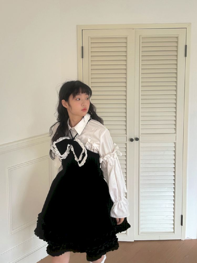 Velvet Bow Dress【s0000011339】