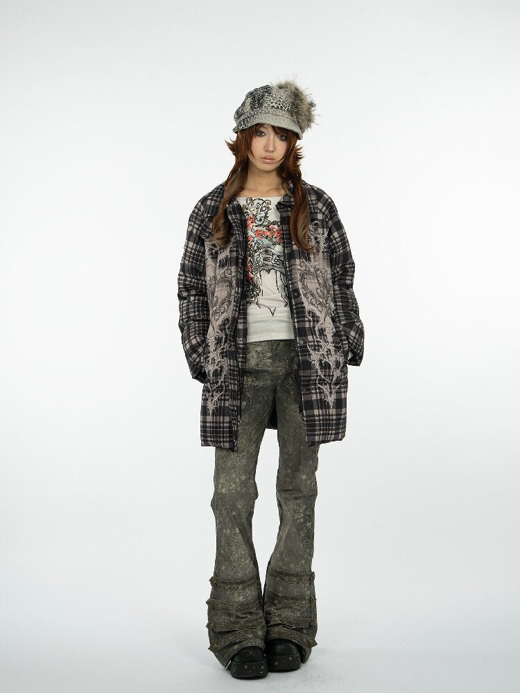 Retro Plaid Bear Love Down Jacket【s0000018077】