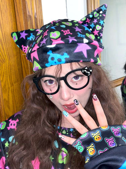 Subculture Print Niche Punk Style Retro Hat【s0000014629】