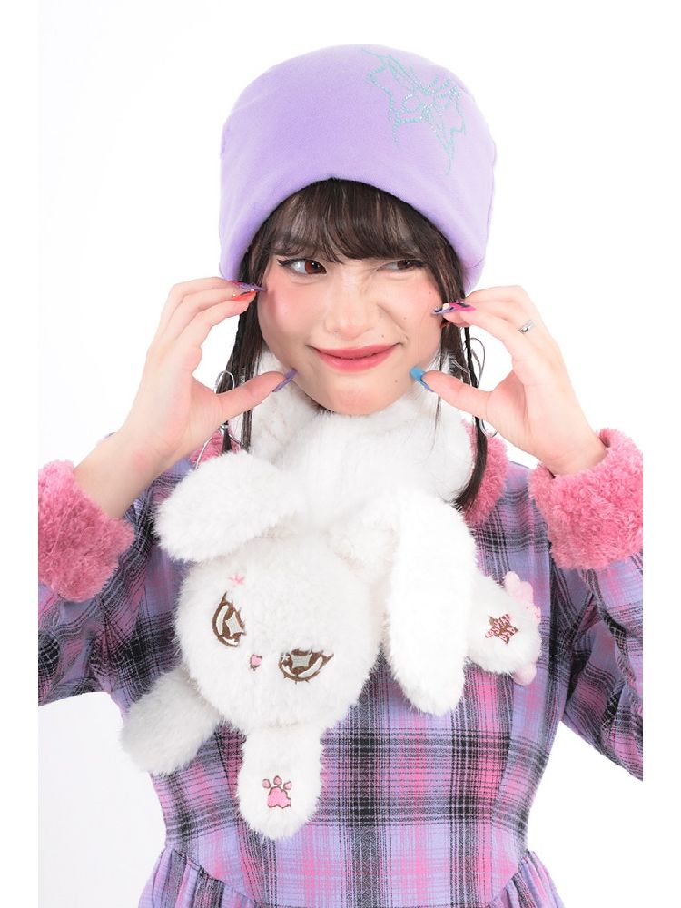 Warm Plush White Rabbit Doll Scarf【s0000005712】