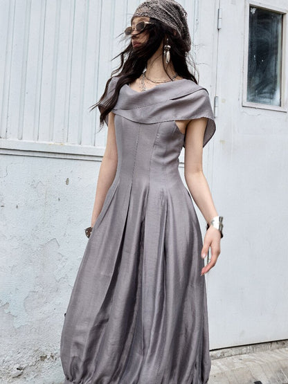 Modern Retro Glossy Balloon Dress【s0000016869】