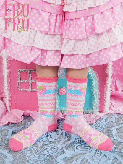 Strawberry Cake Print Summer Socks【s0000017757】
