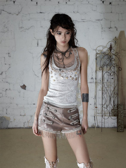 Island Punk Shell Buckle Vest Top【s0000016992】