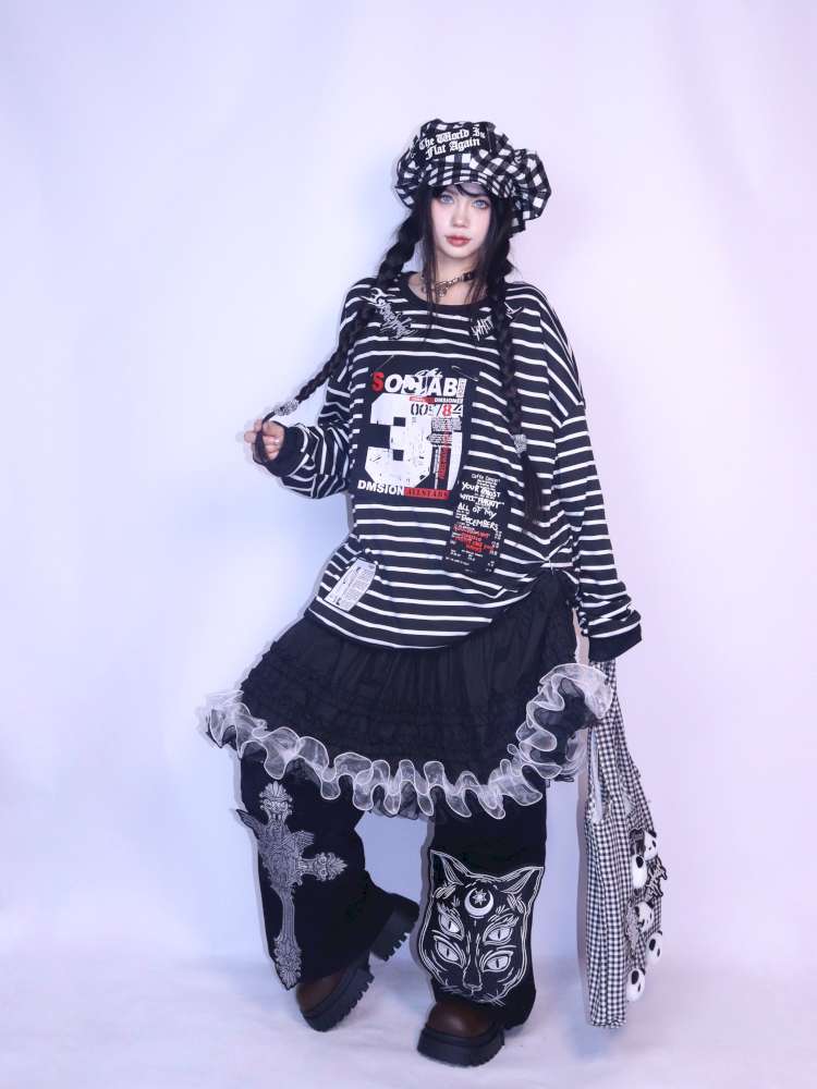 Patchwork A-Line Lace Long Skirt【s0000014625】