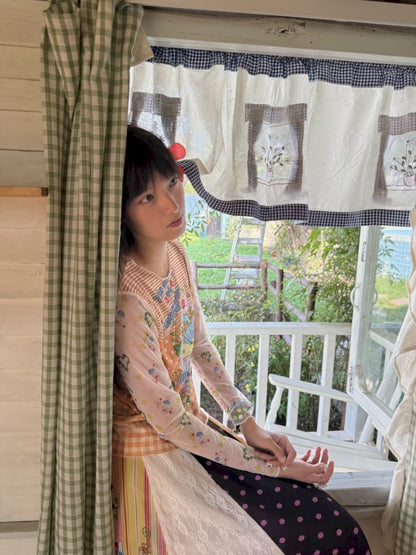 Printed Long-Sleeved Mesh T-Shirt【s0000012776】