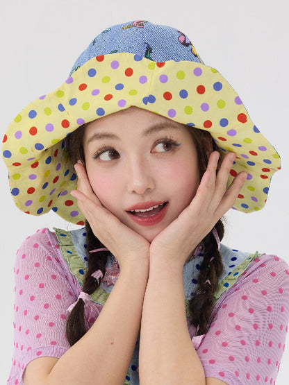 Bear Print Polka Dot Petal Hat【s0000016707】