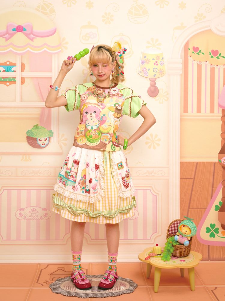 Apron Lace Plaid Vintage Half Skirt【s0000013348】