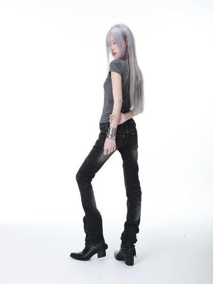 Washed Pleated Punk Denim Pants【s0000017297】