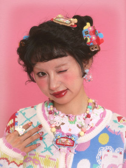 Acrylic Beaded Hair Clip Necklace【s0000011325】