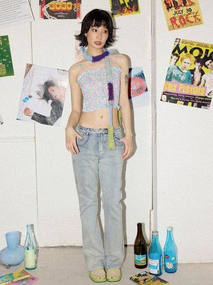 Patchwork weenie thin scarf【s0000012286】