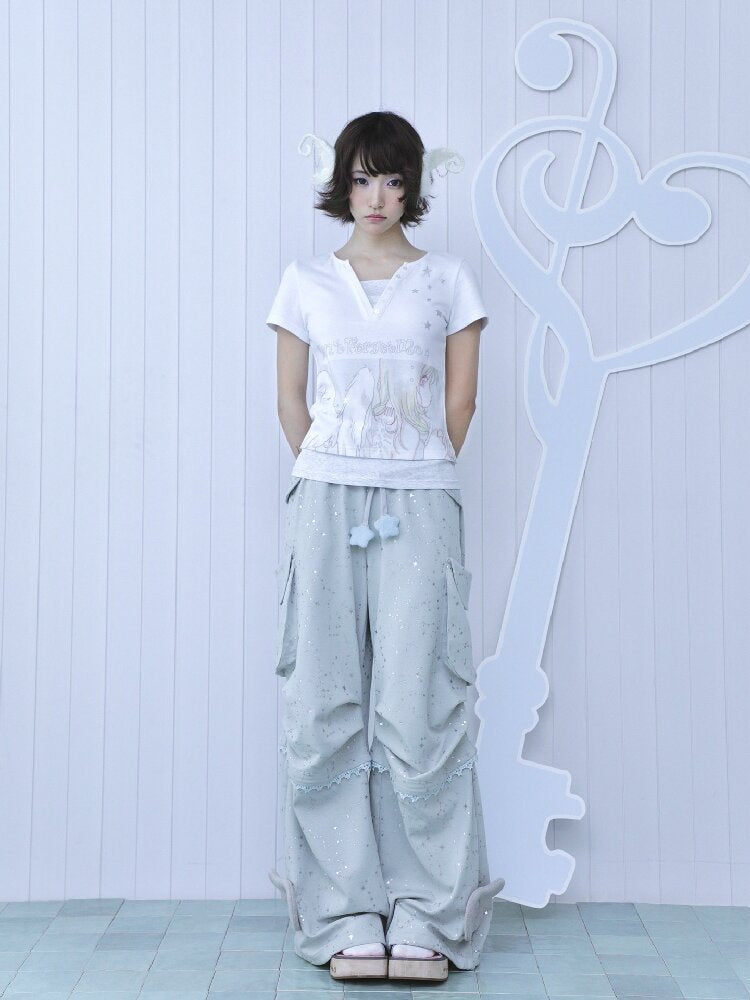 Dreamcore Angel Silver Fake T-Shirt【s0000016544】