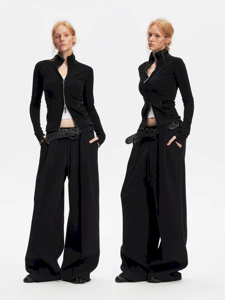 American Scimitar Drape Wide-Leg Slacks【s0000014877】