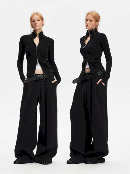 American Scimitar Drape Wide-Leg Slacks【s0000014877】