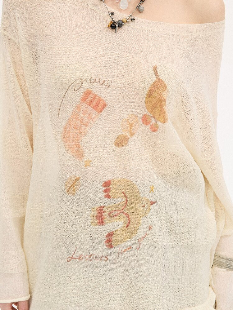 Fungus Edge Diagonal Hem Sweater【s0000015896】