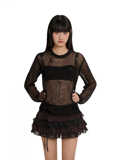 Anti-exposure pleated short skirt【s0000012557】