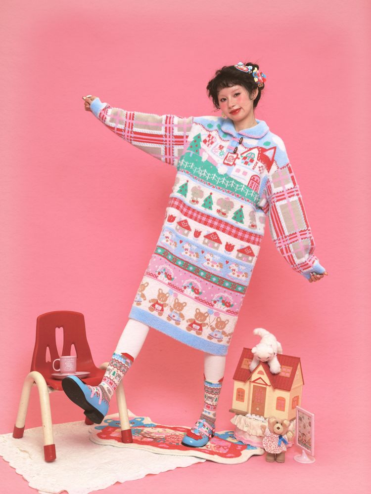 Knit Sweater Dress Long【s0000011322】