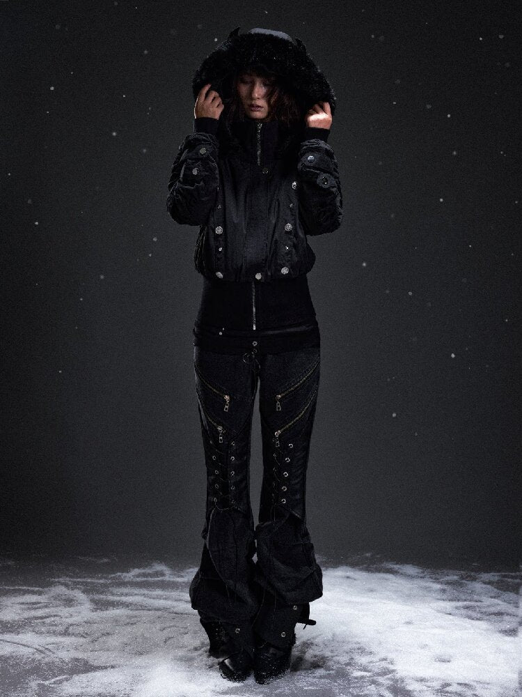 Punk Devil Hooded Eco Fur Coat【s0000019297】