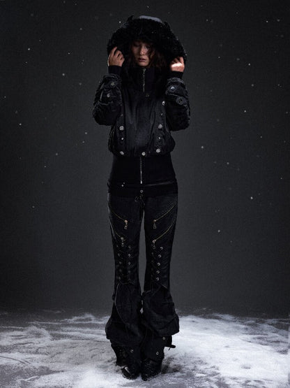 Punk Devil Hooded Eco Fur Coat【s0000019297】