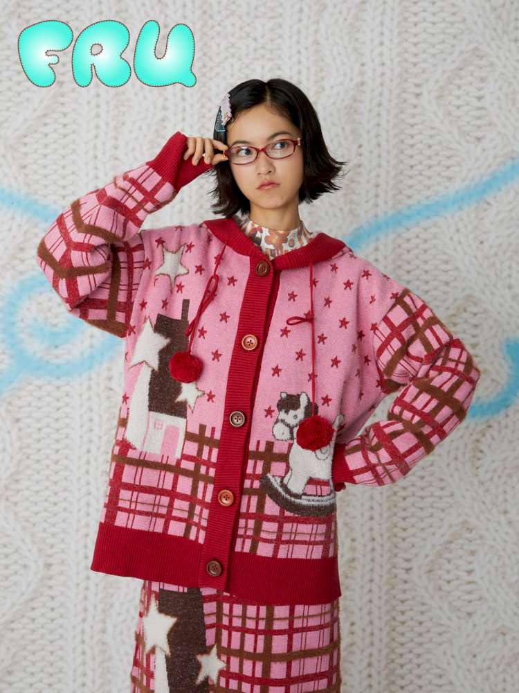 Hooded Horse Cardigan Sweater【s0000015109】