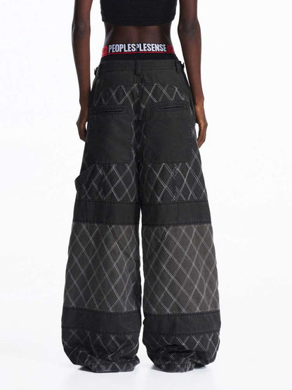 PU Distressed Diamond Cargo Pants【s0000015175】