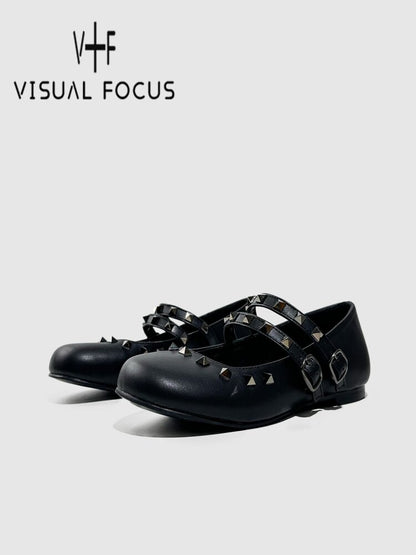 Vintage Rivet Flat Ballet Shoes【s0000015705】